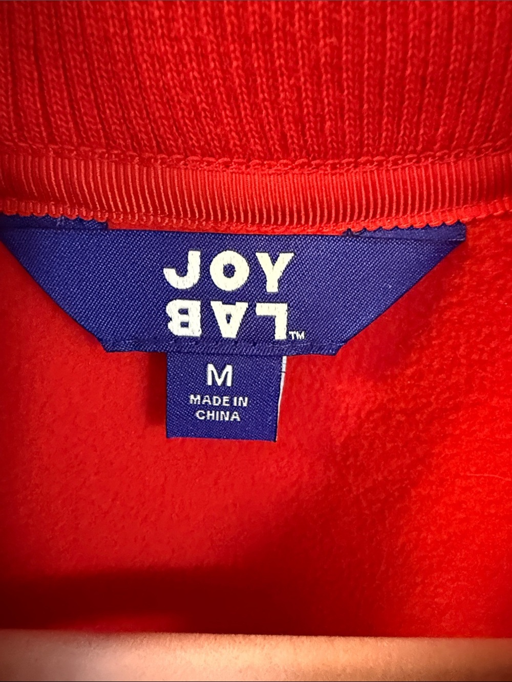 JoyLab Red Fleece Pullover with Branded Collar - Picture 2 of 5